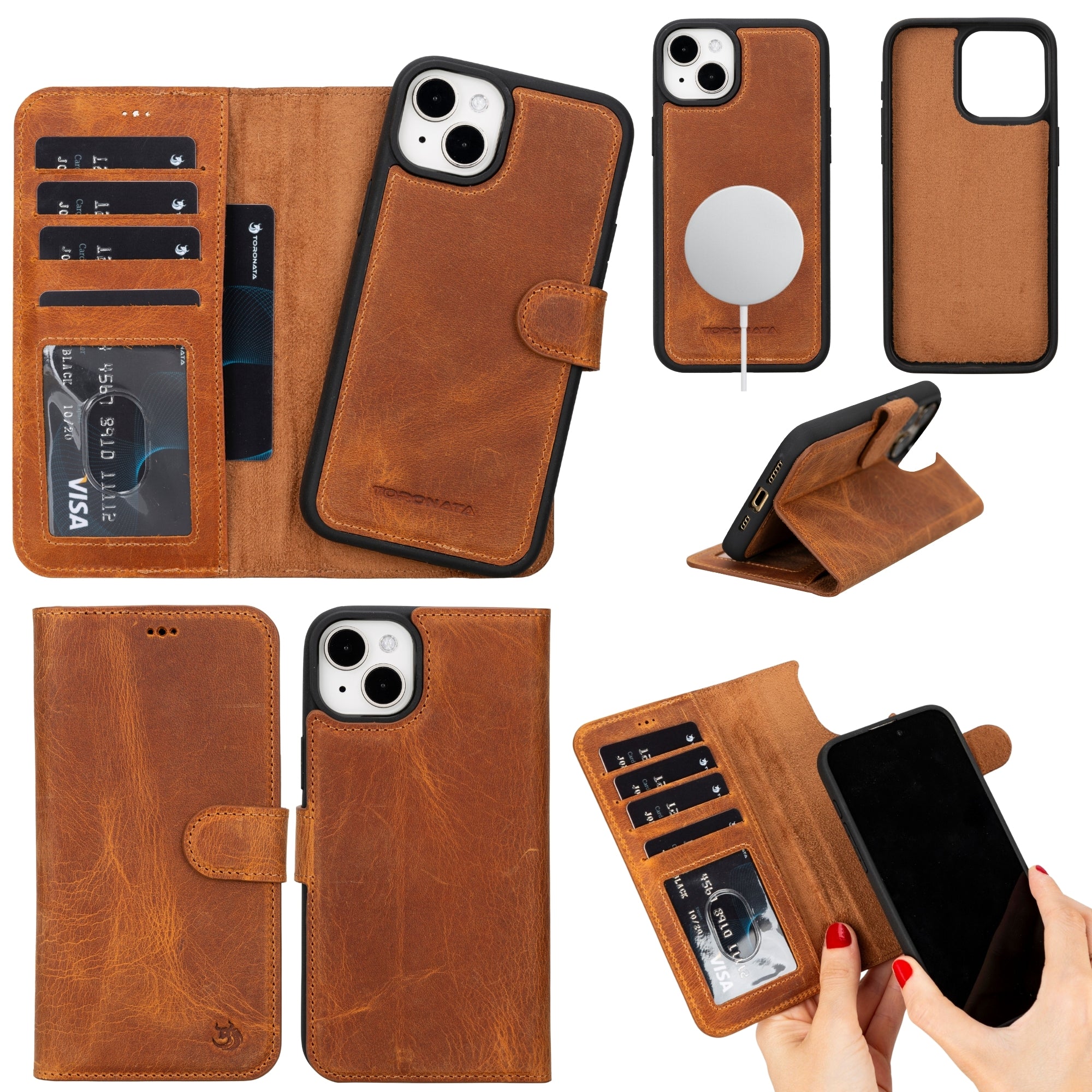 Casper Leather iPhone 14 Plus Wallet Case | MagSafe-7