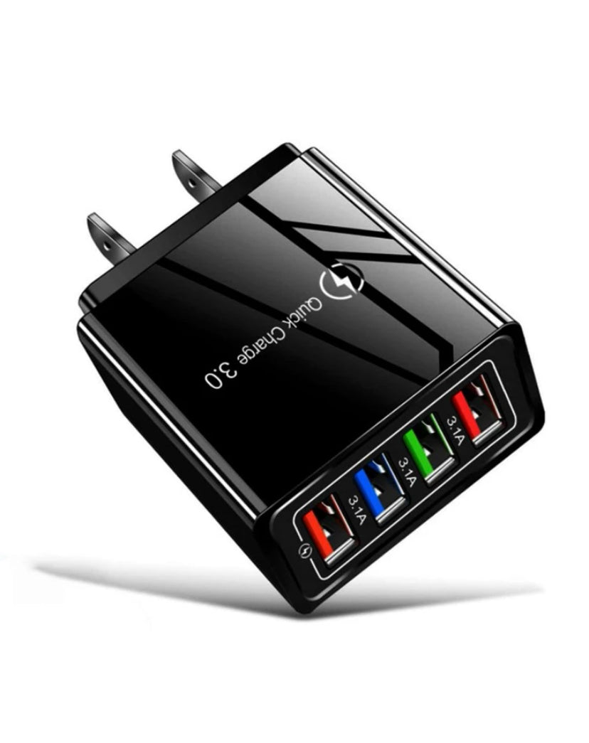 4-Port USB Wall Charger Block – Fast Portable Charging Cube Adapter